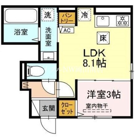 岡山駅 徒歩10分 1階の物件間取画像